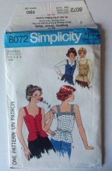 8072 SIMPLICITY EZ 1977 STRAPPY LACED PEPLUM EMBELLISHED TOPS PATTERN 12